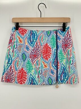 Vintage Lilly Pulitzer Auden Let Minnow Skort Multicolor Floral Print Size 0